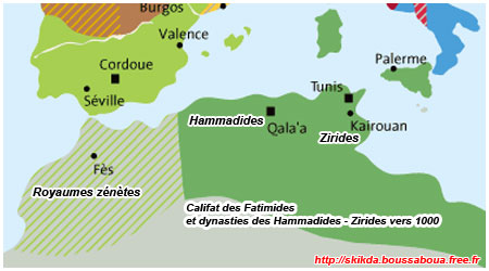 Les Fatimides en Afrique du Nord et en Sicile et Sardaigne vers 1000